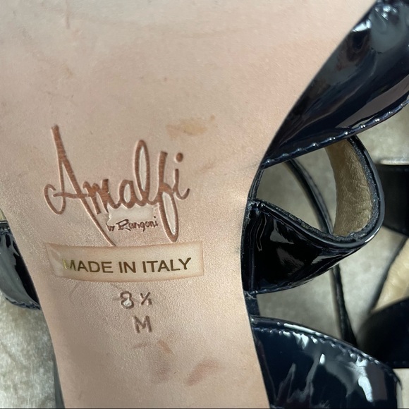 Amalfi by Rangoni Navy Patent Leather Heeled Sandal 8.5 M - Picture 8 of 8